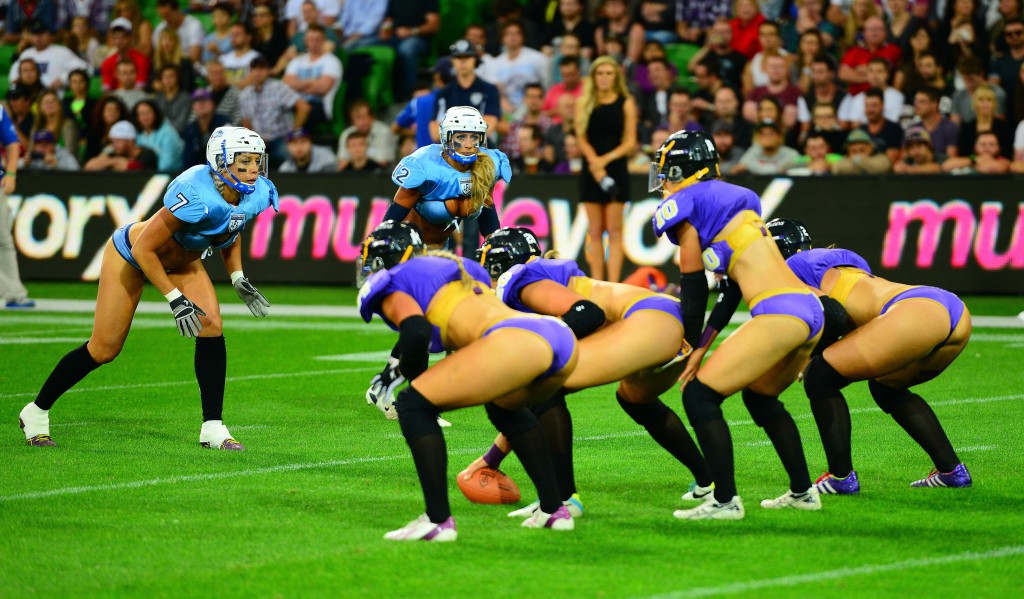 Some of them actually look like football players. Only with bras and panties.